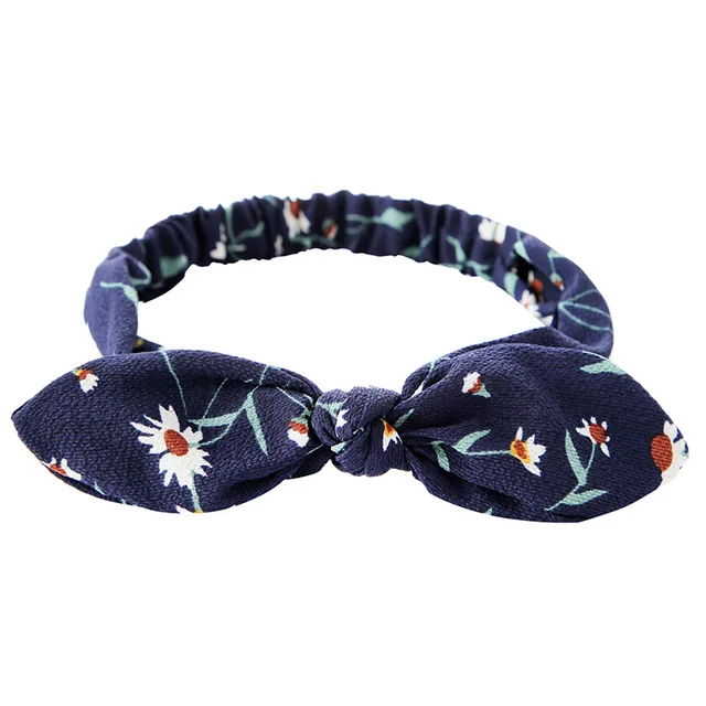 Plain Polyester Bunny Ears Headband For Women Female Elastic Bow Hairband Women's Headwear Hair Accessories повязка на голову 26