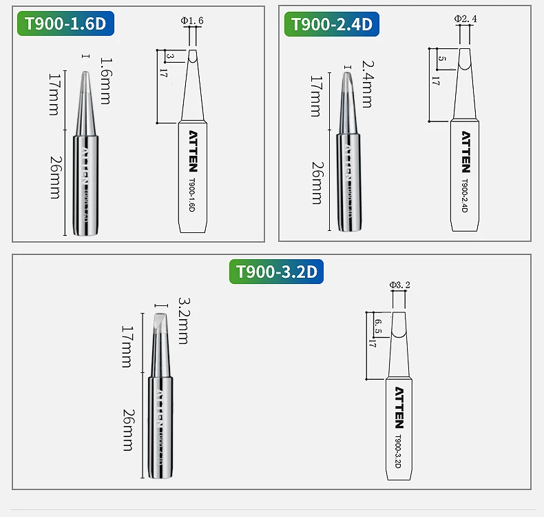 ATTEN original authentic T-900 tip for 936 soldering station