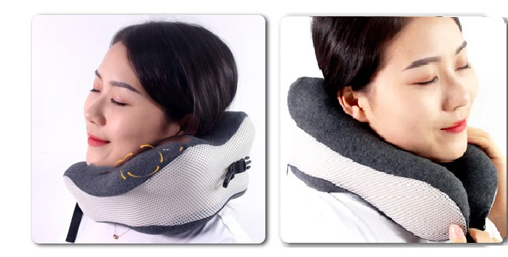 Ergonomic Design Neck Pillow for Travel Memory Foam Knitted Cotton Fabric Office Car Protection Cervical Health Care Neck Pillow