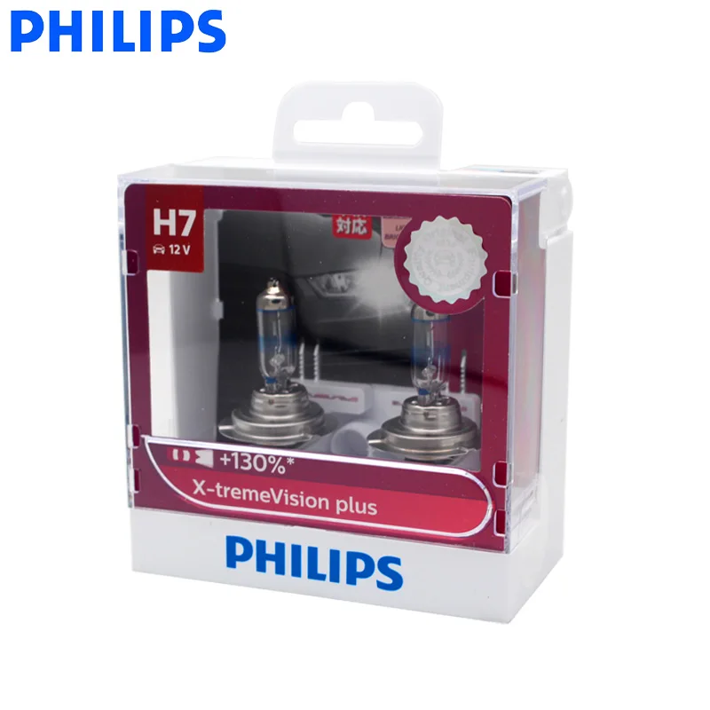 Philips H7 12V 55W X-treme Vision Plus яркий белый светильник, автомобильный галогенный головной светильник, автомобильные лампы ECE+ 130% ярче 12972XVP S2, пара