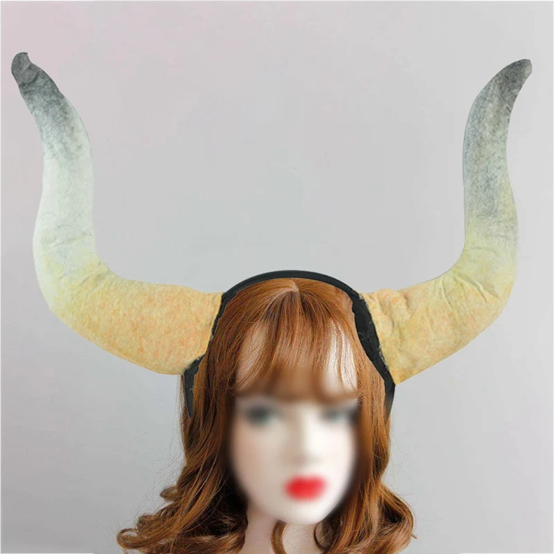 Handmade Sheep Horn Headband Hairband Accessory Demon Evil Gothic Cosplay Halloween Headwear Prop Headband