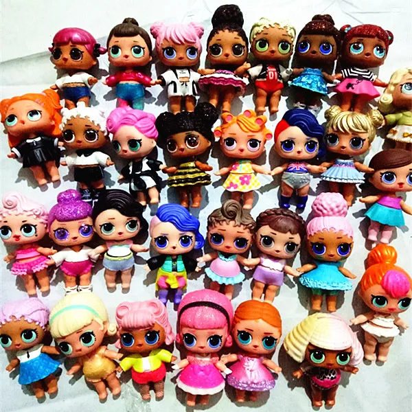 Action Figure Random 1 Piece Doll + 1 Piece Clothes Lols 8cm Sister Dolls Kids Collection Girl LOLs Dress Doll Birthday Gift Playing Toy For Action Figure