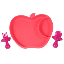 Assiette à manger en Silicone pour bébé, 3 couleurs, dessin animé mignon, solide, ensemble de plats pour enfants, vaisselle d'entraînement, bols d'alimentation pour enfants 