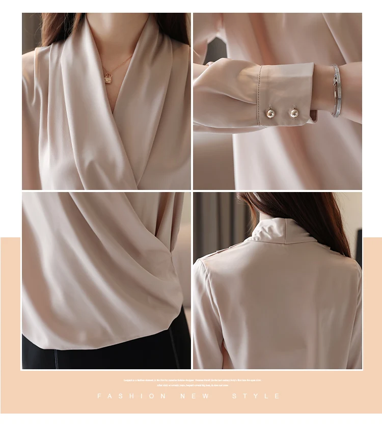 Dingaozlz элегантная женская рубашка с v-образным вырезом, новинка, корейские белые топы с длинным рукавом, модная Офисная Женская блузка