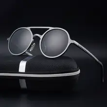 Классические Винтажные Солнцезащитные очки мужские Поляризованные винтажная круглая рамка солнцезащитные очки из алюминиевого