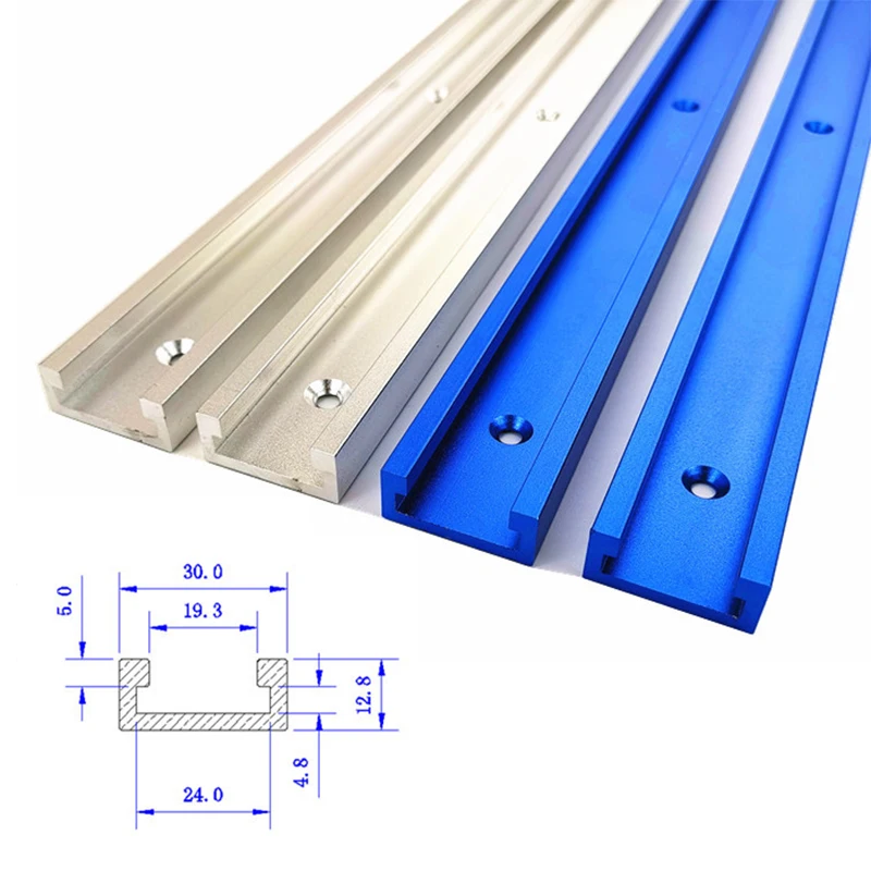 Aluminium Alloy 100~ 500mm T Track T-Slot Slider Miter Jig Tool Woodworking Kit 