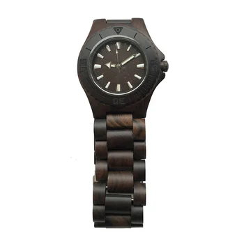 

classic business men's black ebony wood watch