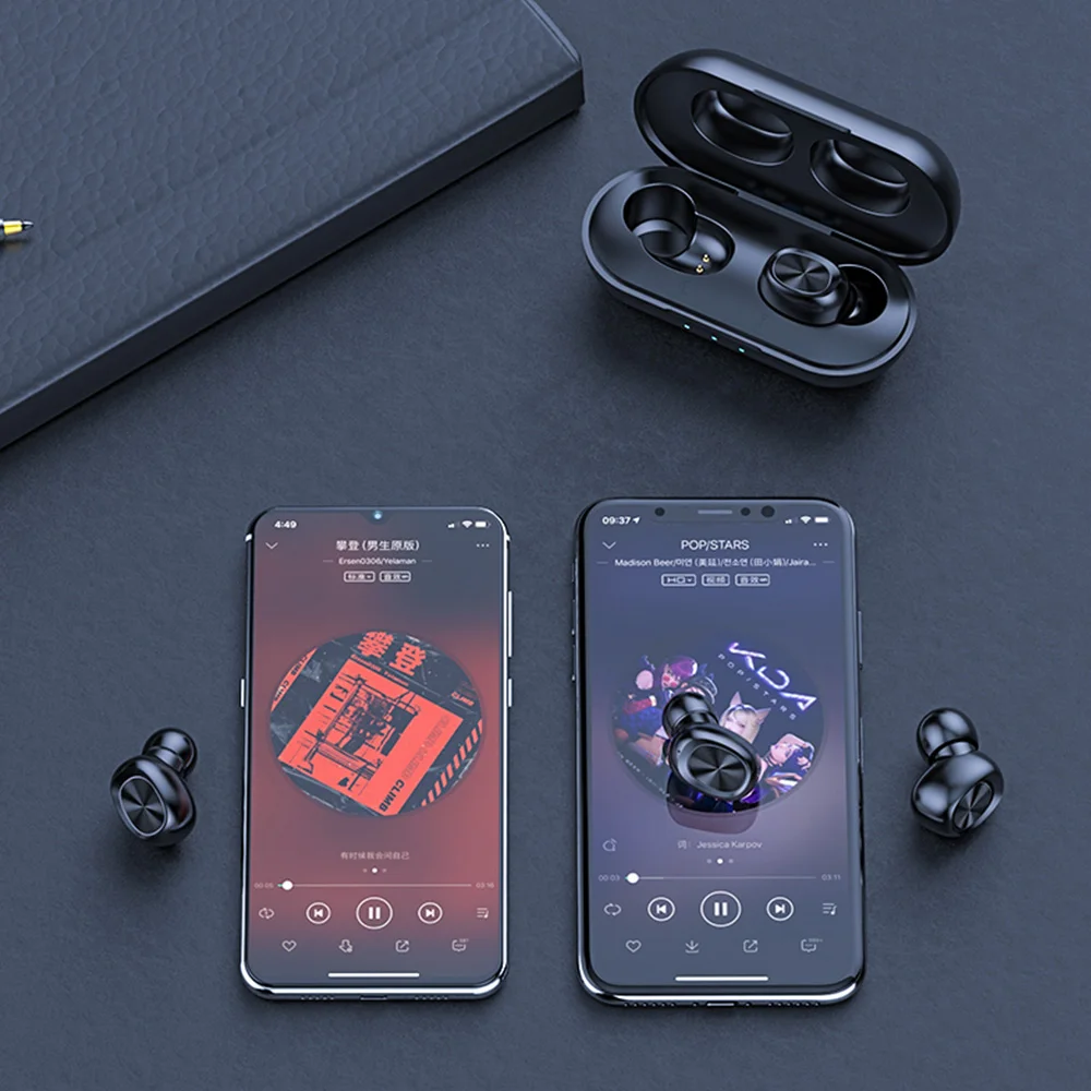 B5 беспроводные bluetooth-наушники с сенсорным управлением, TWS Bluetooth 5,0, водонепроницаемая стереофоническая Музыкальная гарнитура, 300 мА/ч, внешний аккумулятор