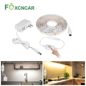 

1 - 5M 2835 DC 12V LED Strip Light Waterproof LED Ribbon Tape Dimmable Touch Sensor Switch Control EU US 2A power Adapter Kit