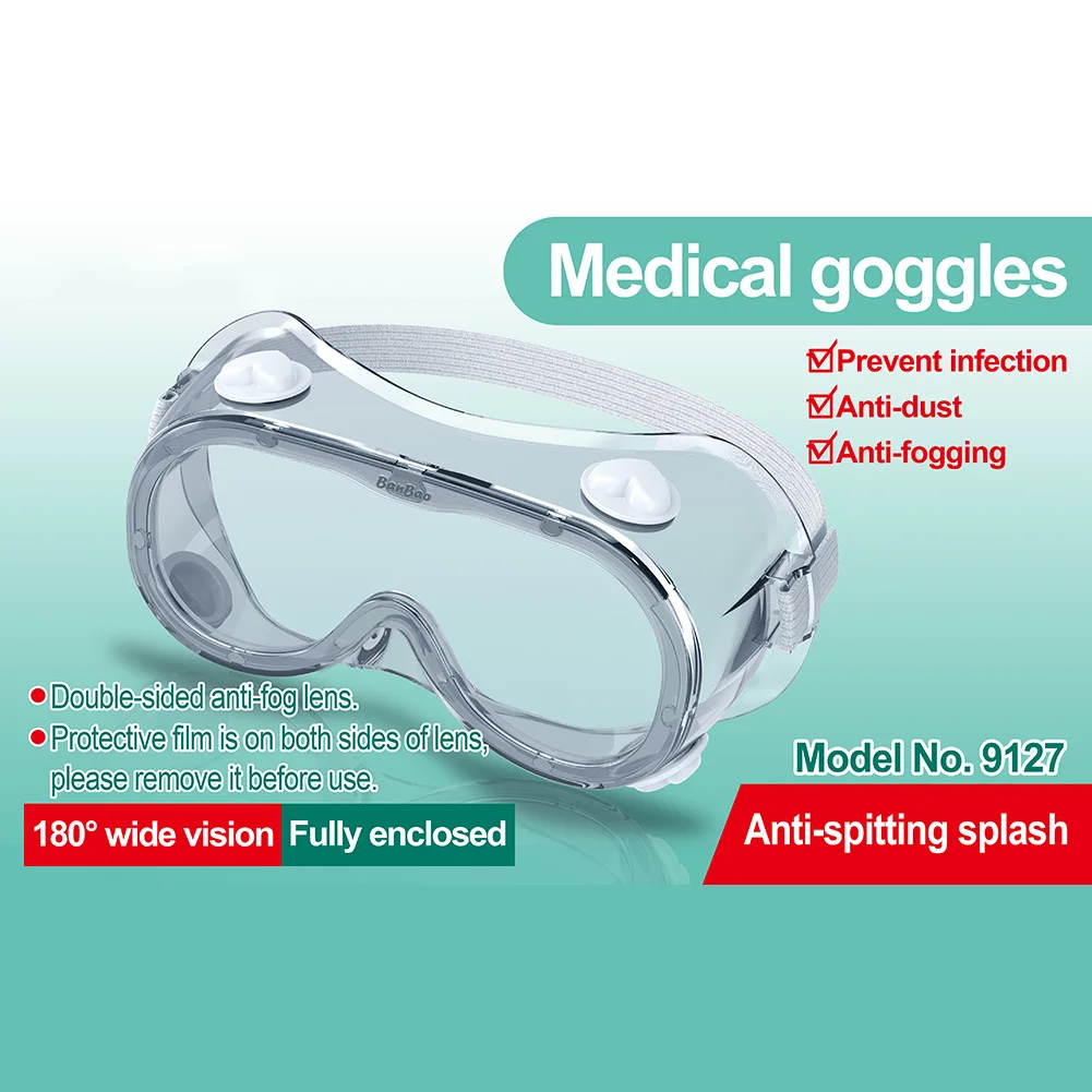 

Protective Safety Goggles Wide Vision Disposable Indirect Vent Anti-Fog Droplets Splash Goggles Eye Isolation Transparent