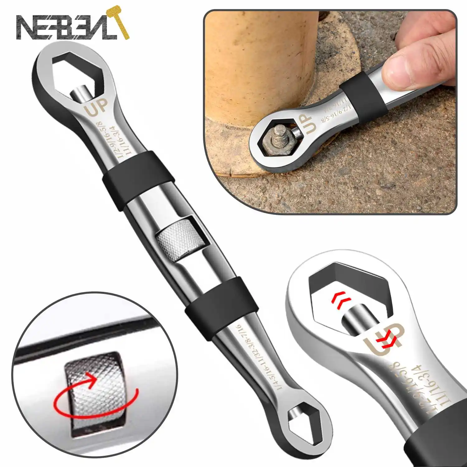1 Pcs 23  In 1 Portable Adjustable Multifunctional Wrench Metric  Tool 