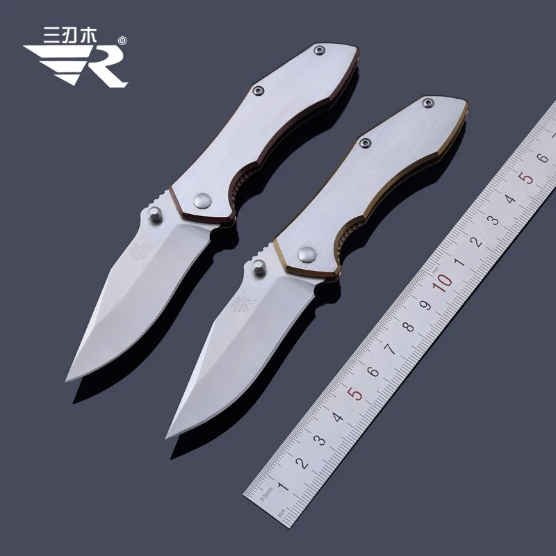 

SANRENMU 7030 Stainless Folding Pocket Knife Stainless Handl knife with Blet Clip for Camping Hiking and Travel