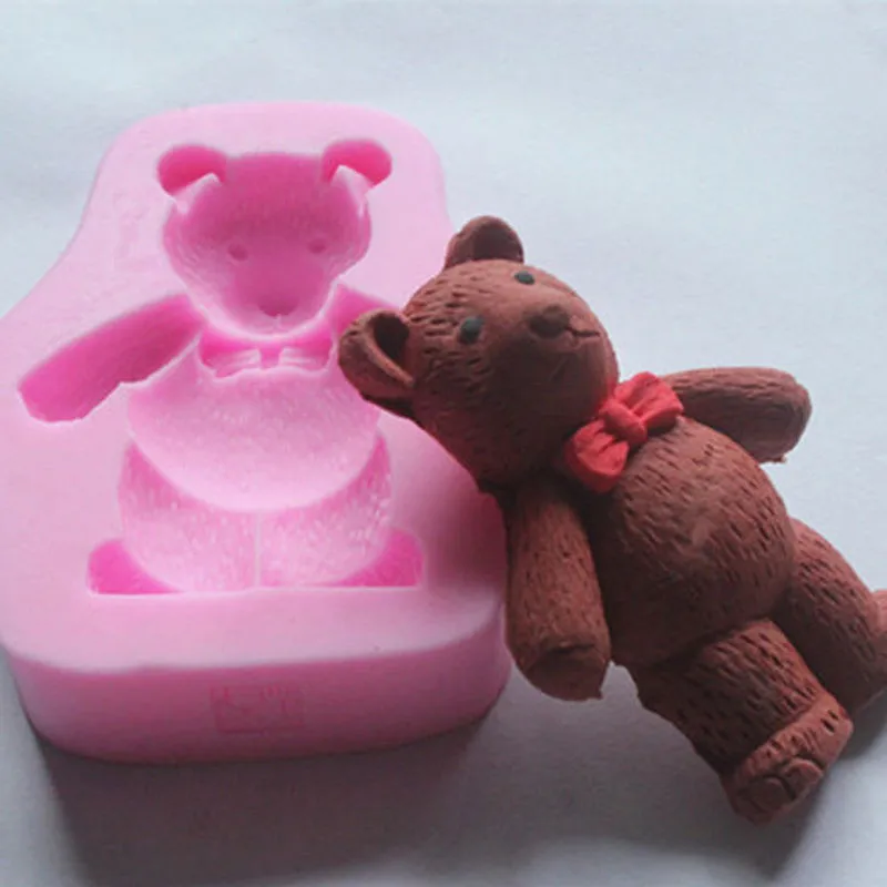 

3D Lovely Bear Shaped Cake Mold Silicone Mold Baking Tools Kitchen Fondant Cutters Kids Party decor Taart Decoratie Silikonowe