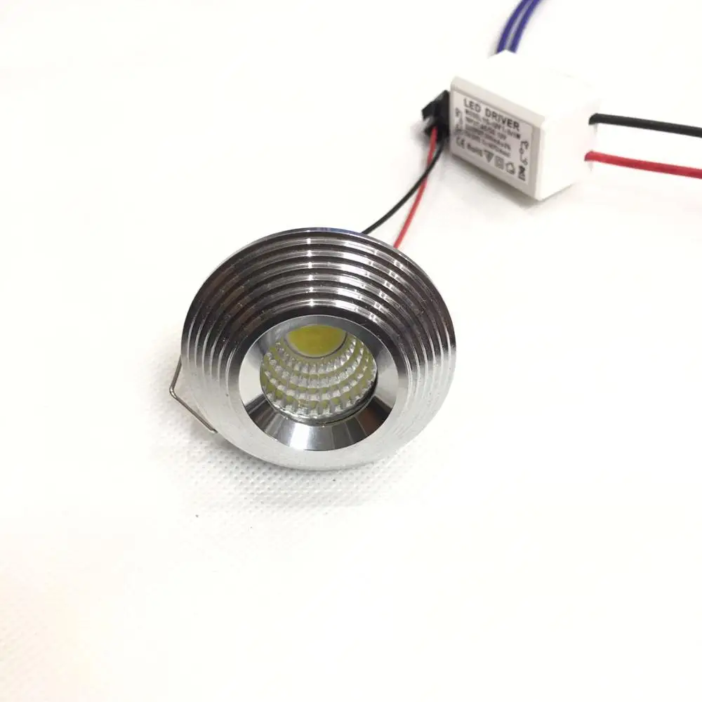 4Stck 3 W LED Mini Einbauleuchte Rund verstellbarer led Spot Deckenlampe 85-265V LED-Schrankleuchte