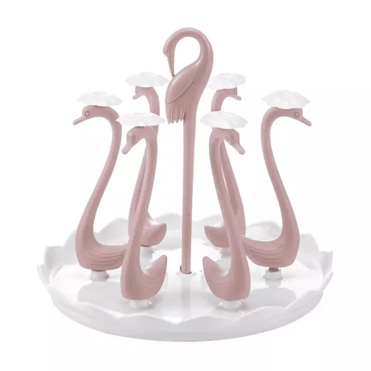 Swan Shape Glass Bottle Cup Holder Kitchen Drying Storage Shelf Cup Dish Drain Rack Hanger Organizer Stand