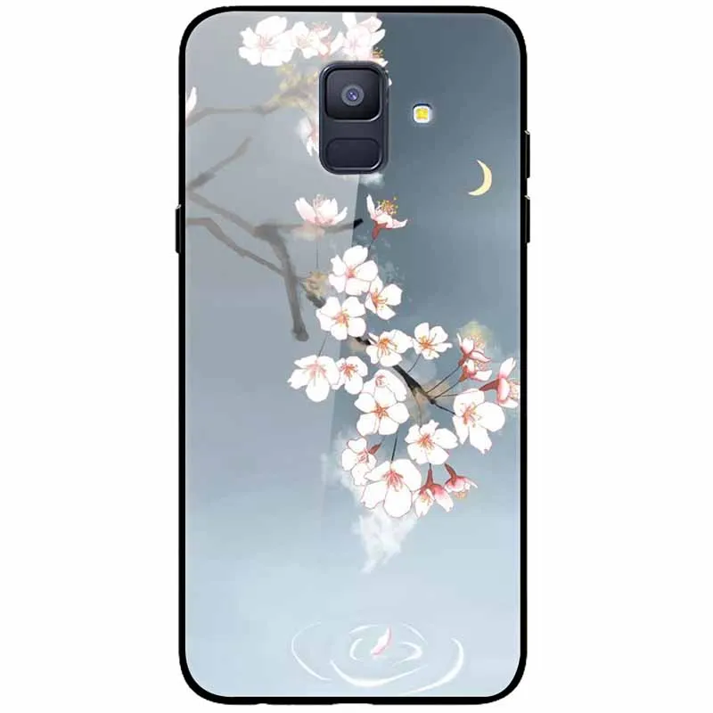 Luxury Case For Samsung Galaxy A8 A6 Plus 2018 Cover Glass Tempered Fashion Coque for Samsung A8 2018 Cases Shockproof A8Plus kawaii samsung phone cases Cases For Samsung