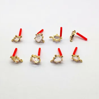 

New arrival! 50pcs ( Silver Pin ) Cubic Zirconia/glass Ear Stud for Hand Made Necklace DIY parts,Jewelry Findings & Components