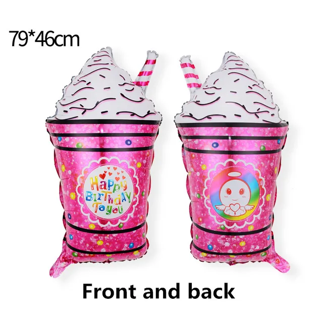32Inch Donut Digital Foil Balloon Fruit Ice Cream Helium Balloon Birthday Party Decoration Kids Toy Sweet Digital Balloon Showe as picture