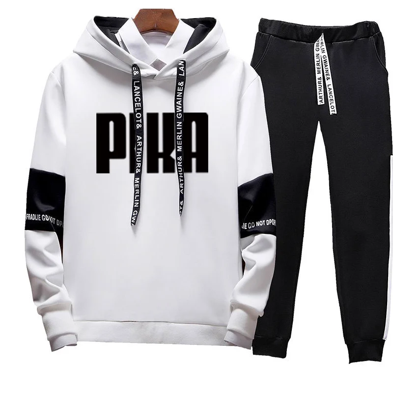 

2020 new hooded sweater brand sportswear pullover sweater suit jogging men's pullover 3XL sports suit men