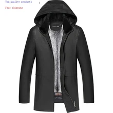 Зимняя куртка Для мужчин пальто из натурального меха, для Для мужчин из натуральной кожи оленя куртка Для мужчин s норки куртки парка LN-181706 KJ2301