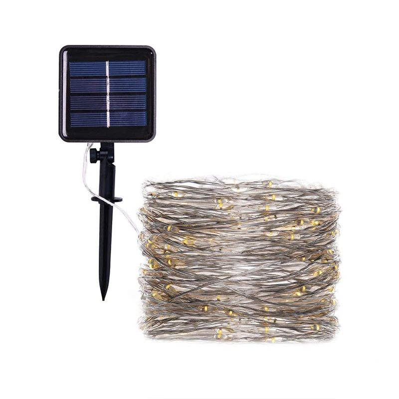 2 Pcs Solar String Lights Outdoor 100 LED Waterproof Fairy String Decorative Copper Wire Lights for Wedding Patio Bedroom