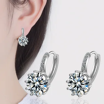 

Multi-color Temperament Earrings Korean Style Earrings Female Fashion Zircon Ear Buckle Ear Jewelry