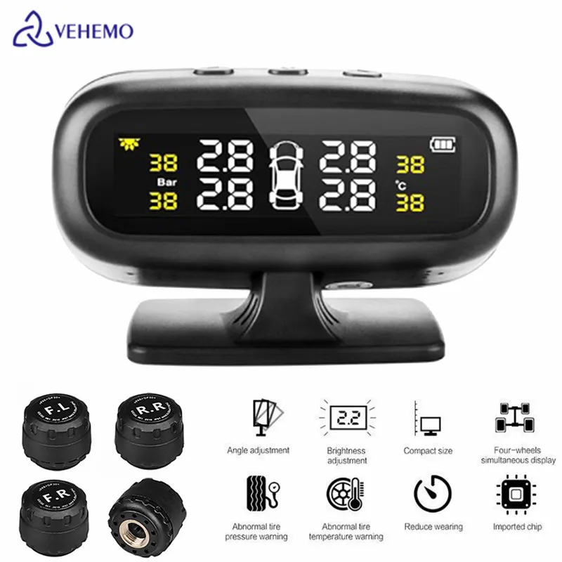 VEHEMO TPMS Внешняя Автомобильная система контроля давления в шинах сигнализация и