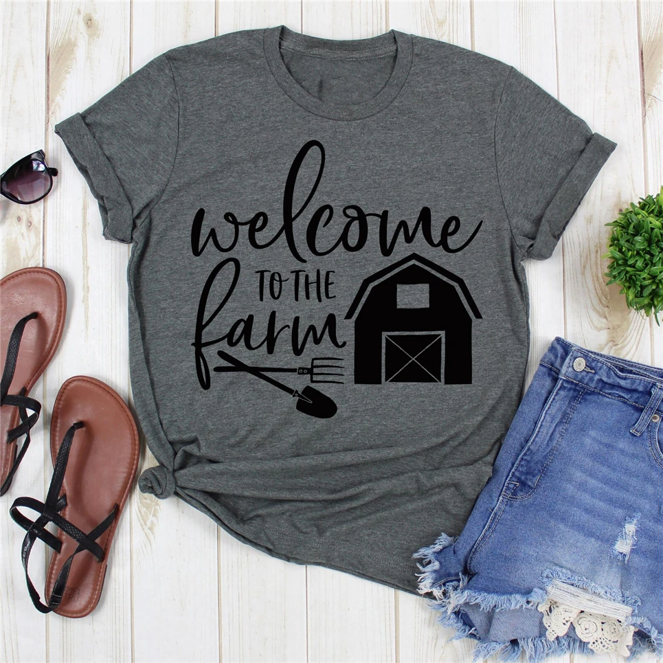 Homestead Shirt - Welcome To The Farm Love Gift Farmhouse Short-Sleeved Tee |