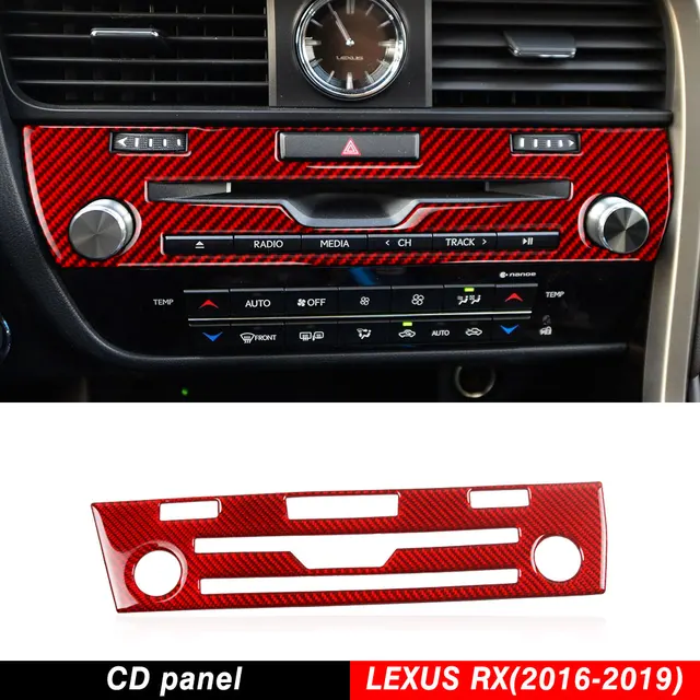 Real Carbon Fiber Interior CD Panel Cover Trim For LEXUS RX350 450H 2016-2019