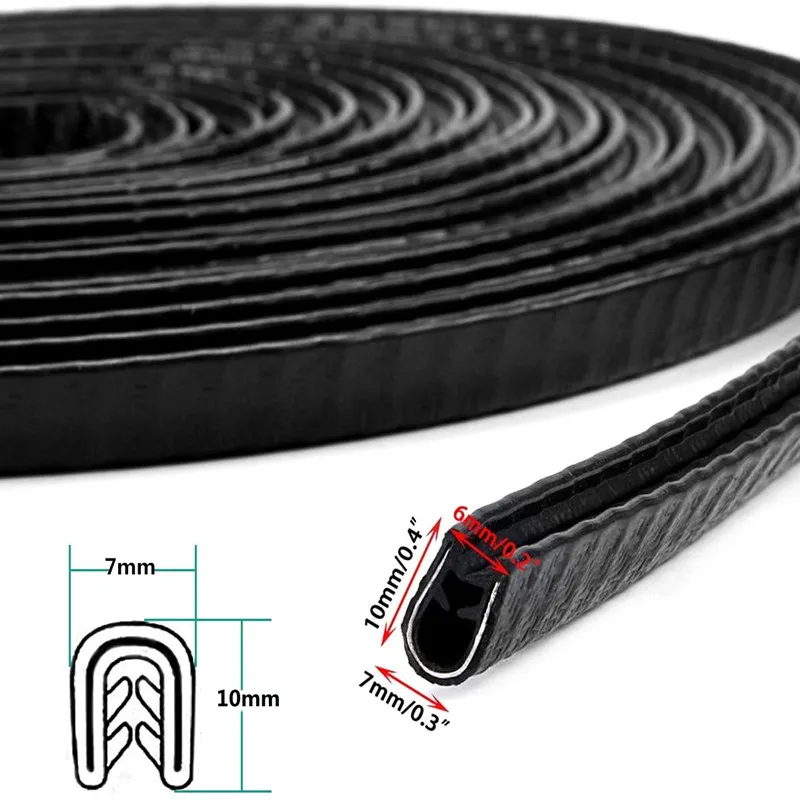 Premium Car Door Edge Guards U-Shape Rubber Seal Protector Clips