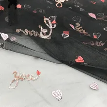 Простая Цветочная блестящая сетчатая ткань с блестками для свадебной вечеринки, сценическое платье, детская одежда, декоративная ткань, ширина 130 см