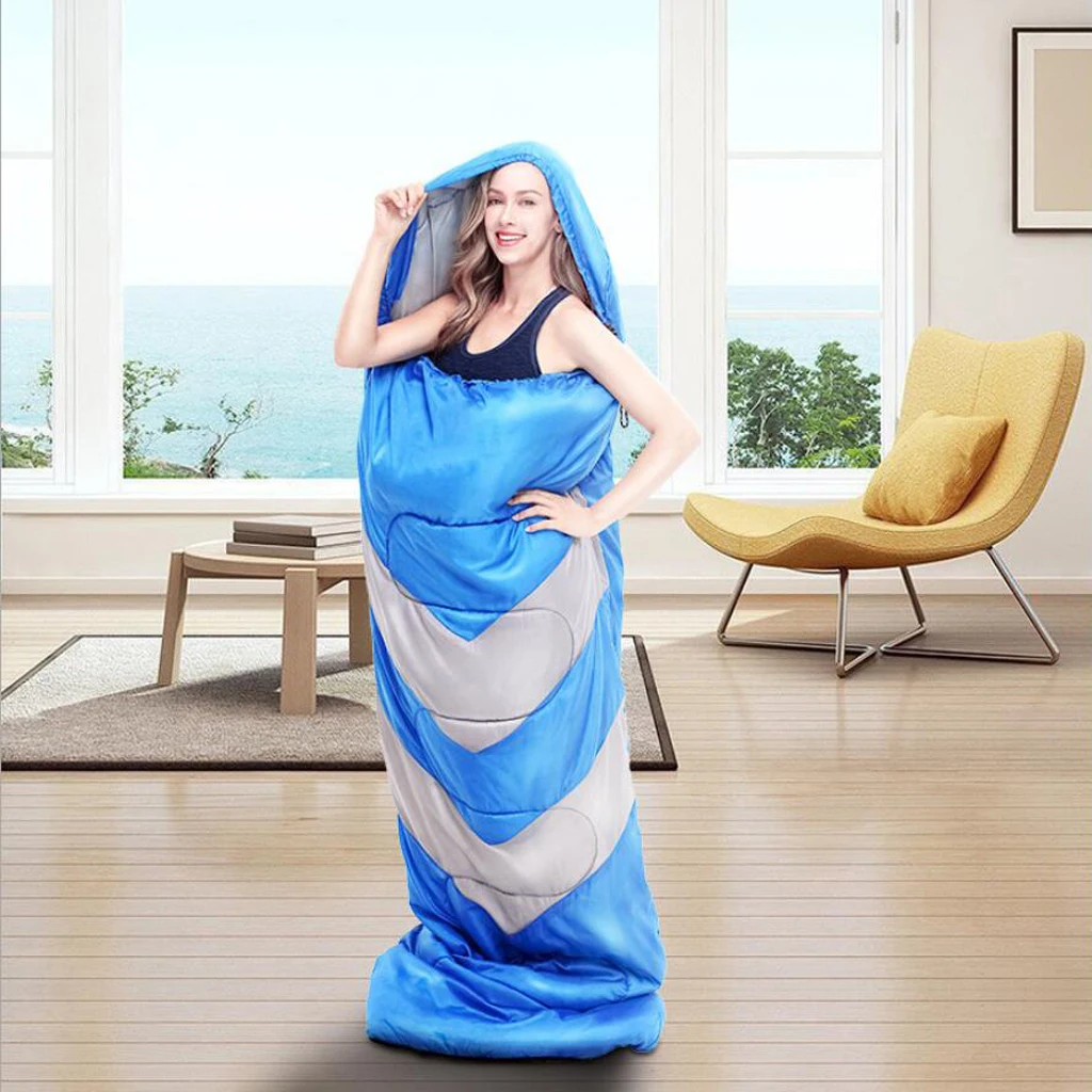 Warm U-shape Outdoor Camping Envelope Sleeping Bag Suit Quilt Machine Washable 4 Season