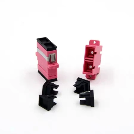 60pcs SC duplex adapter OM4 Magenta fiber optic adapter ftth coupler MM SC-SC upc dual connector free shipping ELINK IL