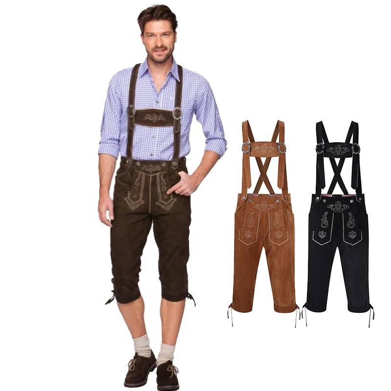 Men Carnival The Munich Oktoberfest Costume Faux Leather Pants Beerfest Clubs Waiter Cosplay Fancy Party Dress cosplay costume men festival costume set men medieval costume