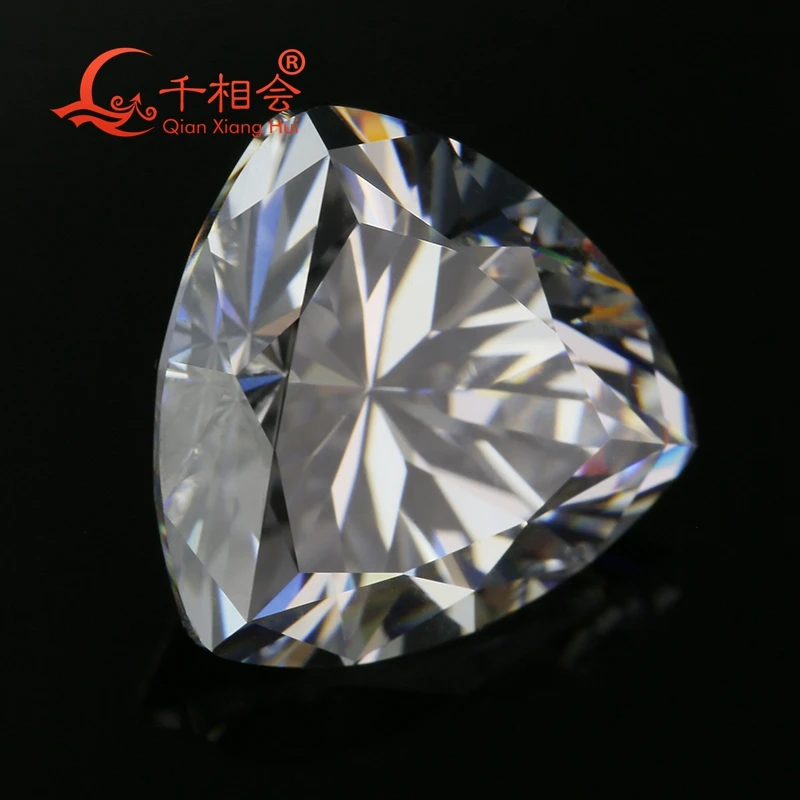 6A quality white color trillion shape for cubic zirconia loose CZ stone made by Qian xiang hui