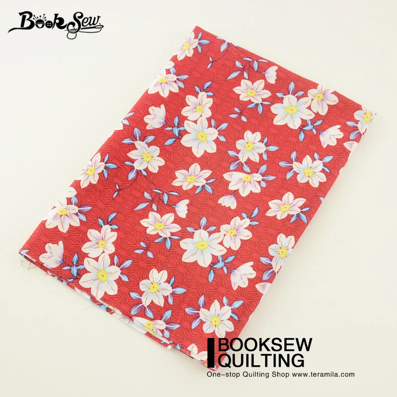 Booksew африканская Анкара ткань с цветочным принтом Tissu красный хлопок Поплин Ткань