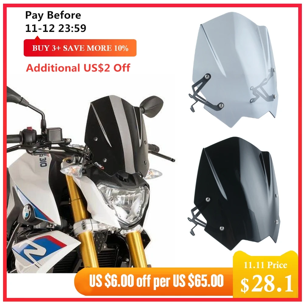 

For BMW G310R G 310R 310 R 2016 2017 2018 ABS Motorcycle Windscreen Windshield Cover Wind Shield deflector with Mounting Bracket