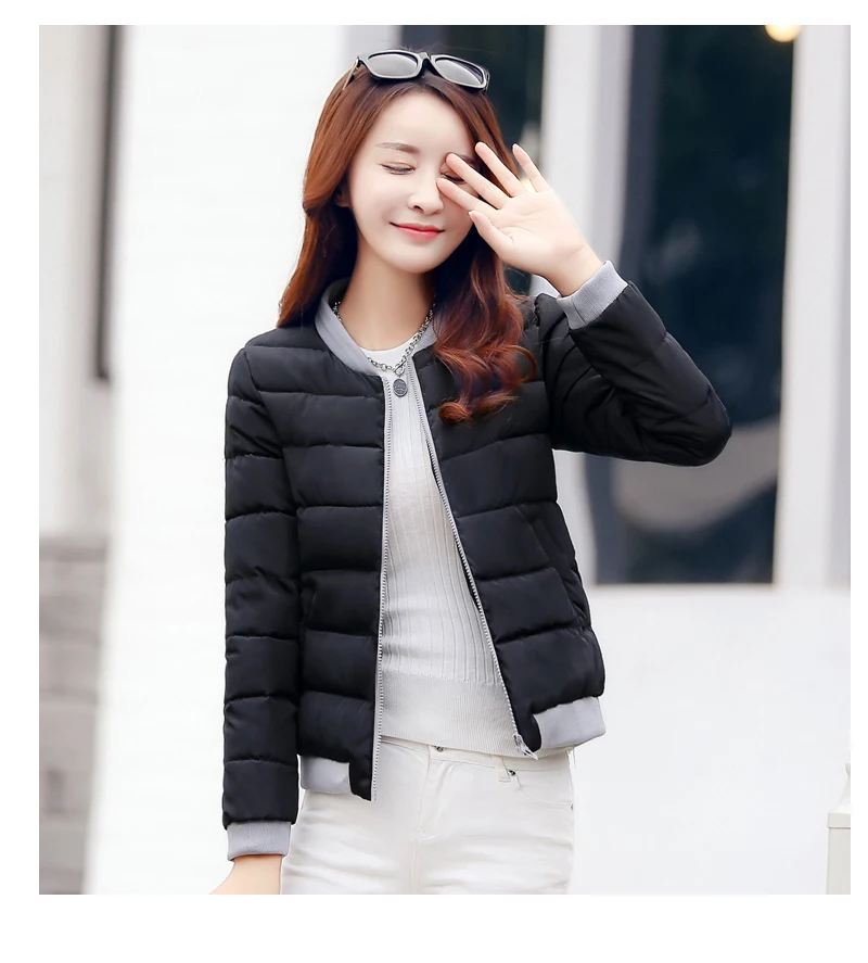 Hiver Parkas courts pour les filles nouveau manteau d'hiver de mode mince femmes grande Tail S-3XL veste manteaux - Цвет: Черный