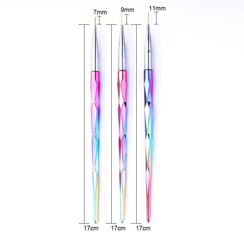 1 шт Кисть для рисования УФ Гель-лак для ногтей ручка 7/9/11 мм Красочные сияния Пластик ручка градиент живописи кисти гель для ногтей Nail Art инструменты