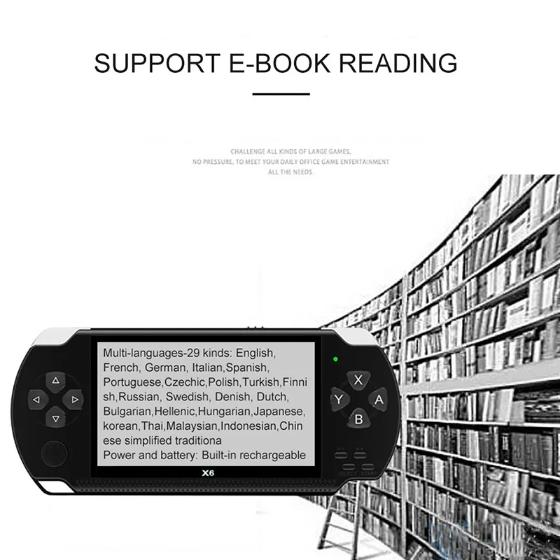 X6 4,3 psp игры дюймов портативная игровая консоль плеер 10000 игры 32 бит 8 гб поддержка для psp игры/видео/электронной книги