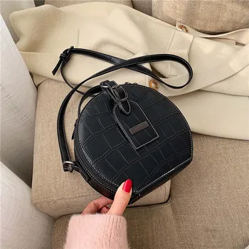

Alligator Pattern PU Leather Circular Crossbody Bags for Women 2020 High Quality Shoulder Messenger Bag Luxury Ladies Hand Bags