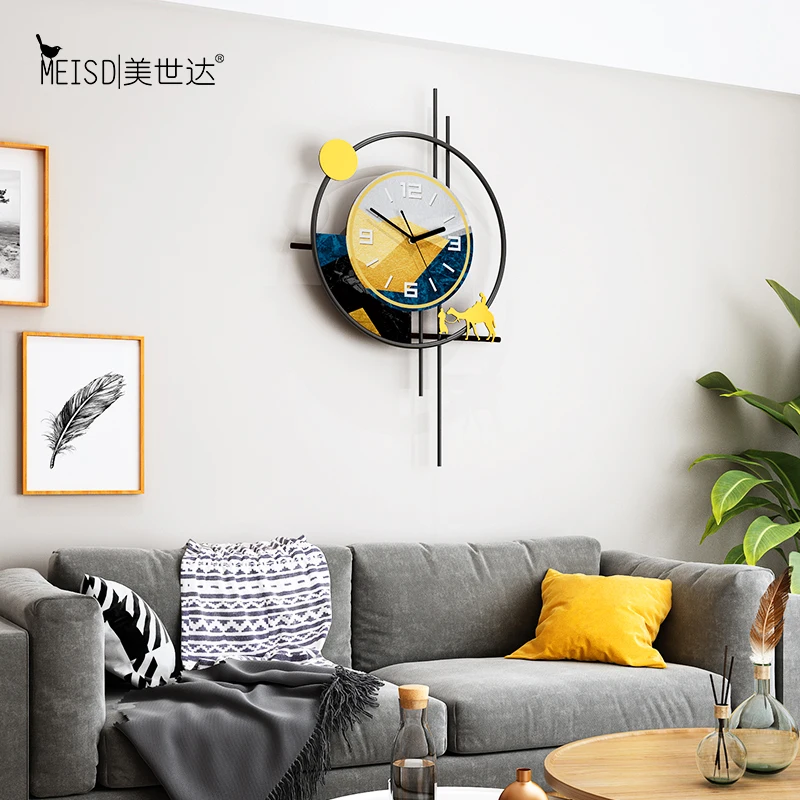 

NEW Acrylic & Metal Silent Large Decorative Wall Clock Modern Design Living Room Home Decoration Creative Wall Watch Vintage