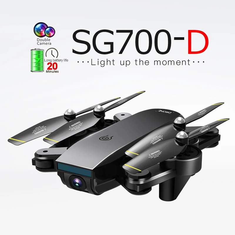 Квадрокоптер SG700D складной с 4 к двойной камерой Wi Fi FPV|Радиоуправляемые вертолеты|