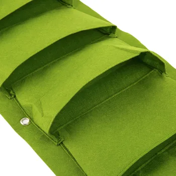 

New 2018 Green Vertical Garden Planter Wall-mounted Planting Flower Grow Bag 7 Pocket Vegetable Living Garden Home Supplies 96*