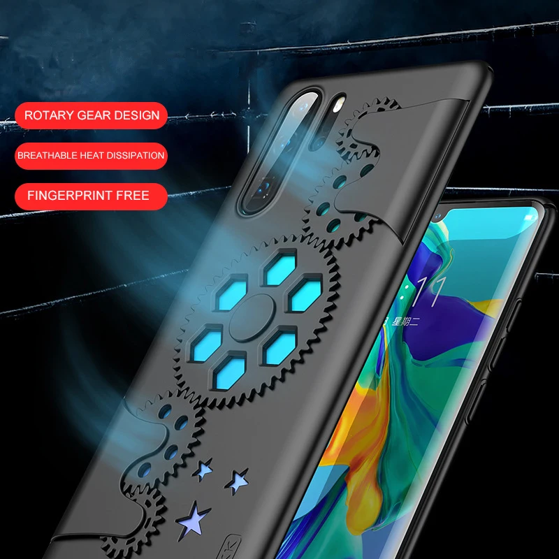 Чехол для huawei P30 Pro вращающаяся Шестерня Tide брендовый механический матовый полный