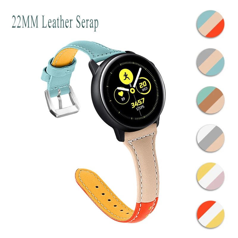 3 цвета прошитый 22 мм кожаный ремешок для samsung Galaxy Watch 46 gear S3 браслет huawei GT/GT 2 мм/2 Pro