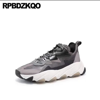 

grey muffin 2019 mesh high quality sneakers thick sole creepers platform shoes women custom breathable elevator wedge trainers