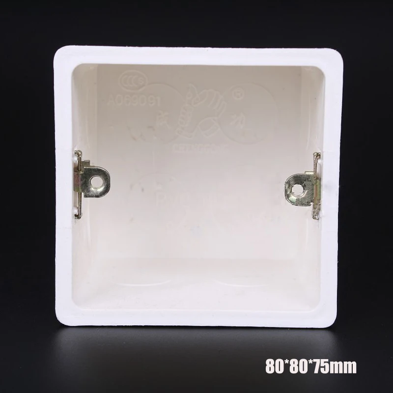 

10pcs Type 86 Wall Wiring Bottom Box 75mm Concealed Wall Mount Switch Box PVC Junction Box Flame Retardant