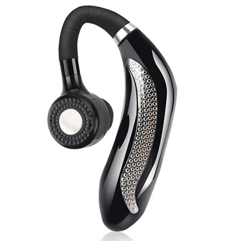 Black Silver Bluetooth 5,0, наушники, беспроводные, с одним ухом, свободные руки, спортивные наушники, стерео музыка, с микрофоном, ушные крючки, гарнитура для телефона - Цвет: Black Silver