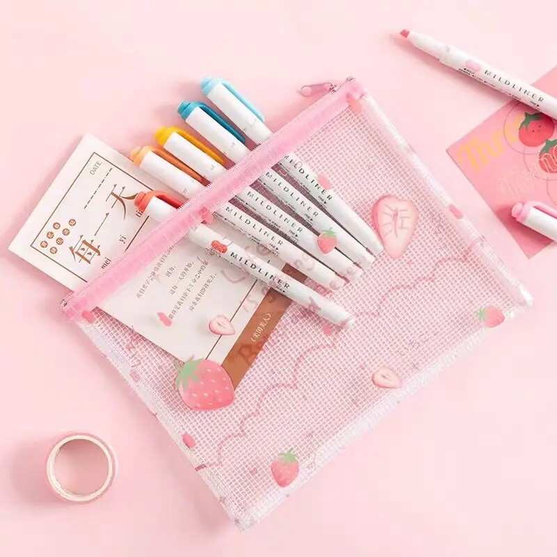 Креативная папка для документов A4/A5/B6/Mini Kawaii в виде клубники и персика настольный